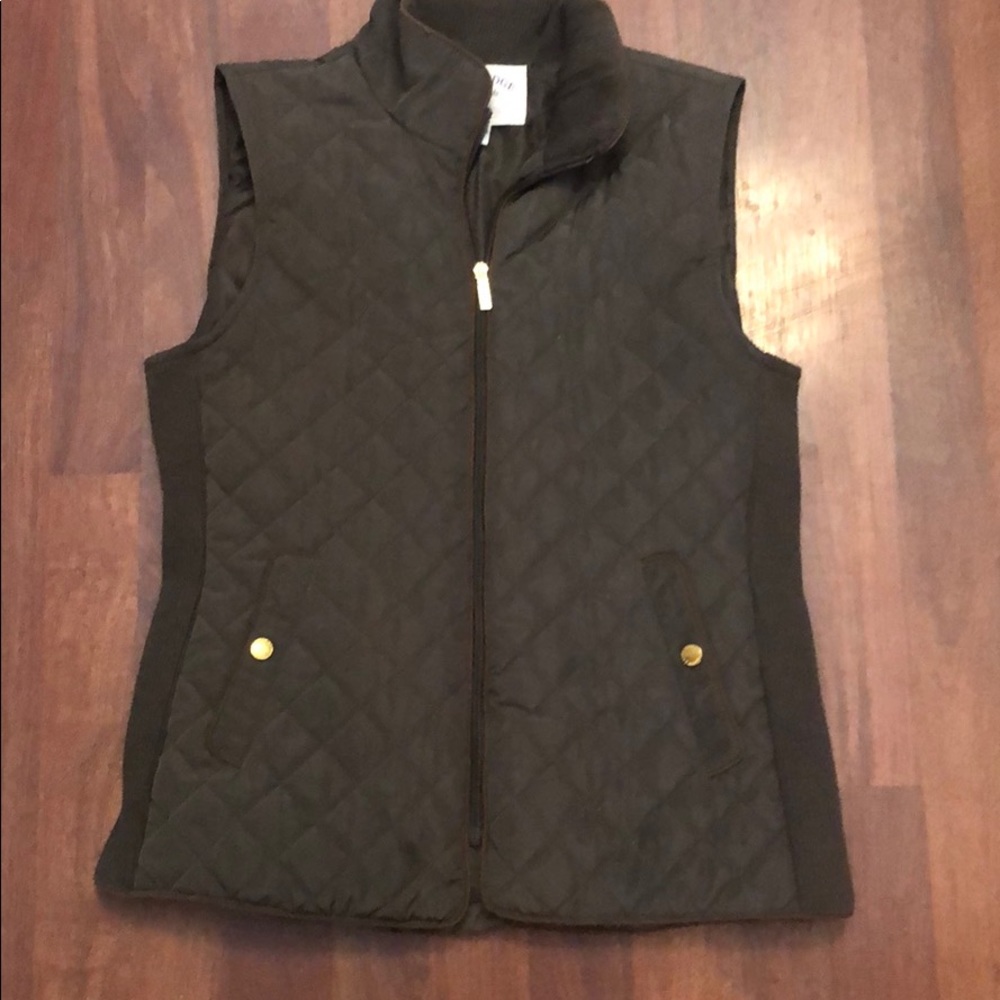 Olive Quilted Vest - Size M